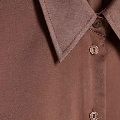 Brown Short Sleeve Relaxed Shirt