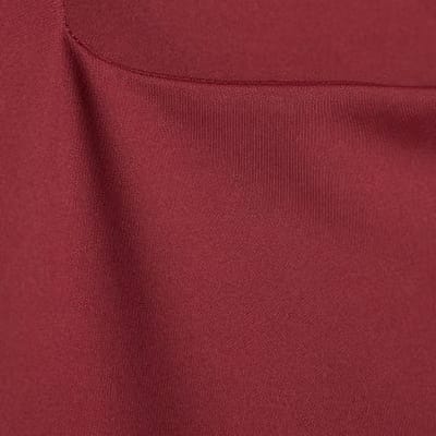 Red Square Neck Fitted Top