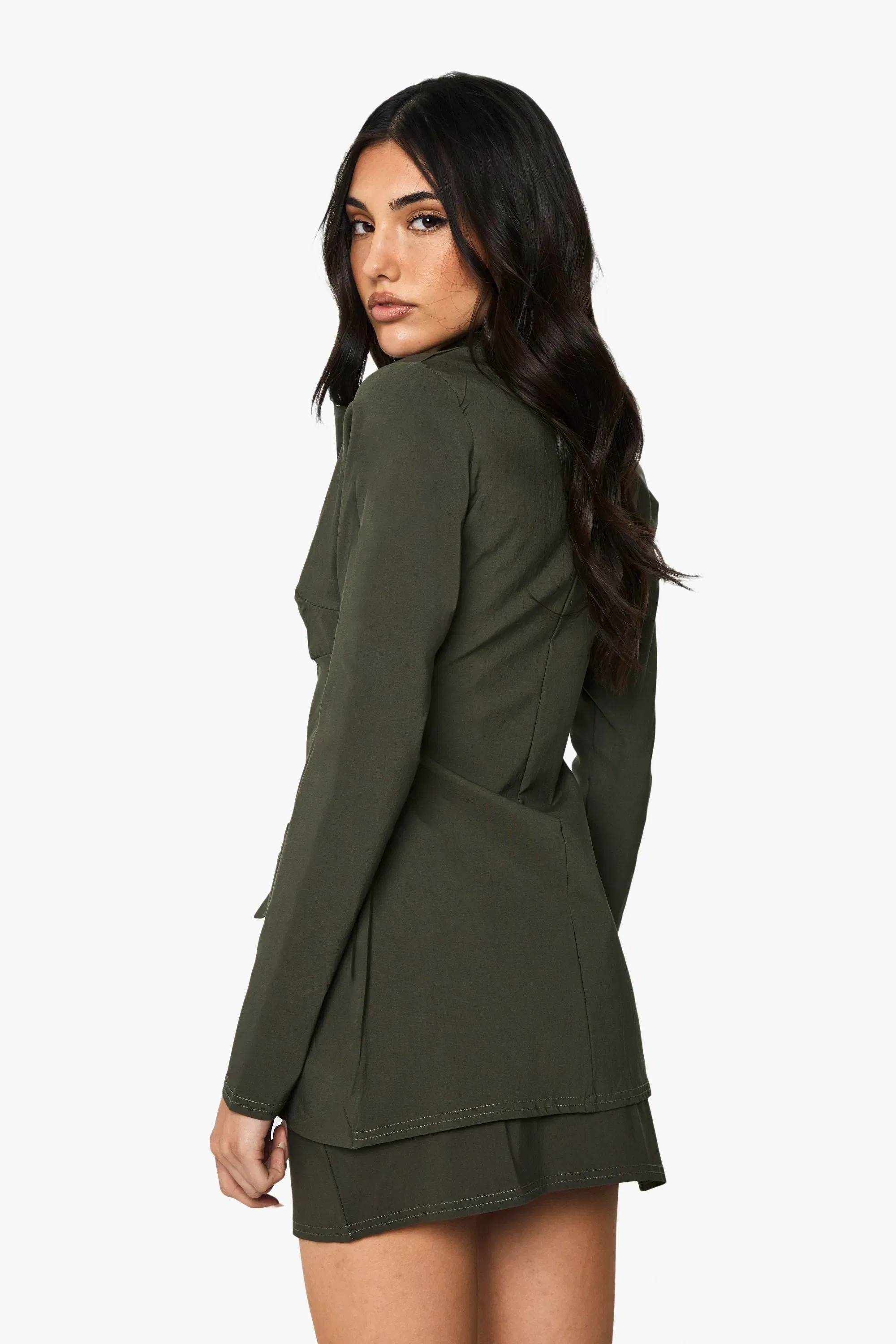 Bengaline Split Hem Mini Skirt