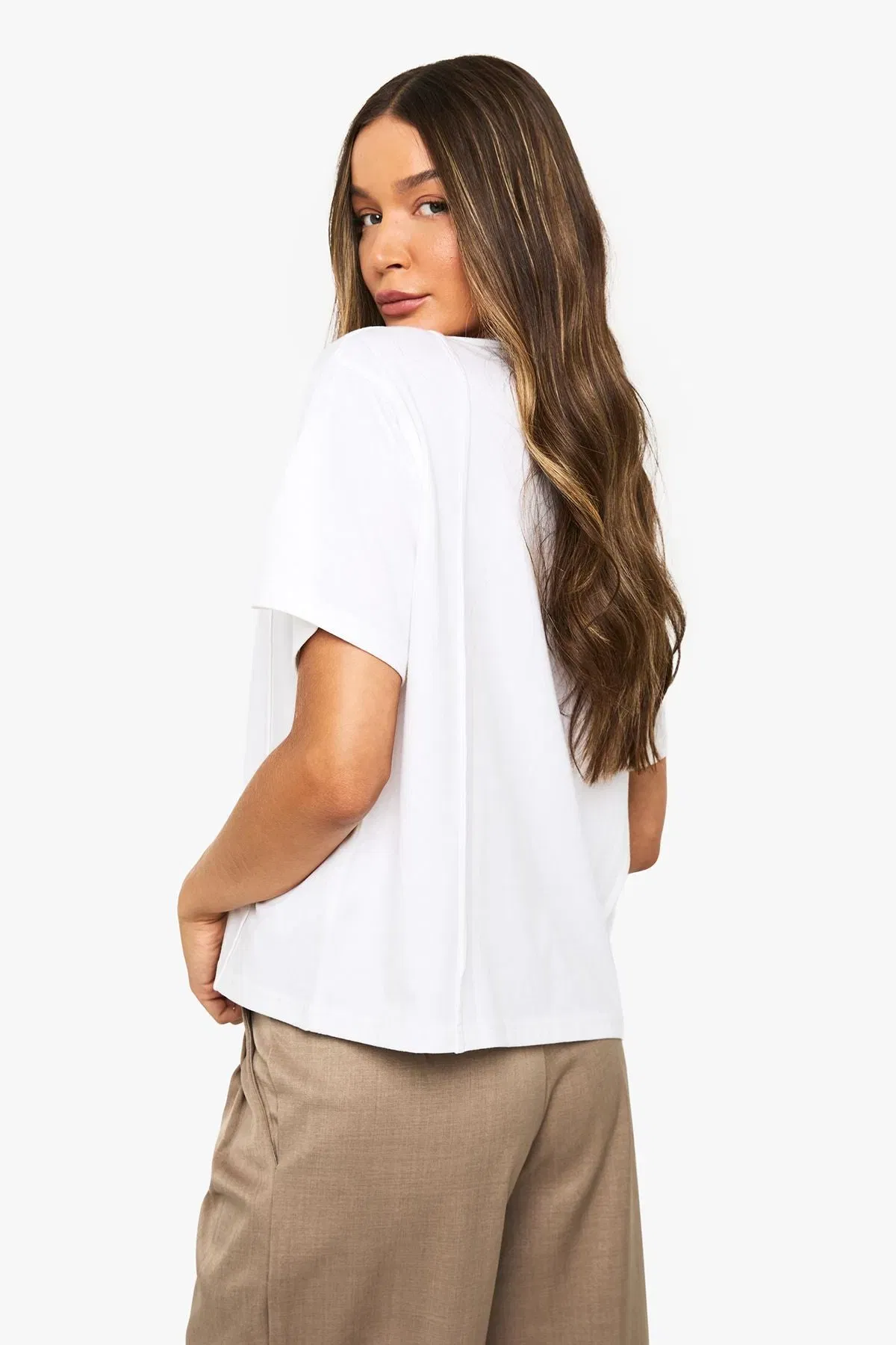Double Seam Detail Oversized T-shirt