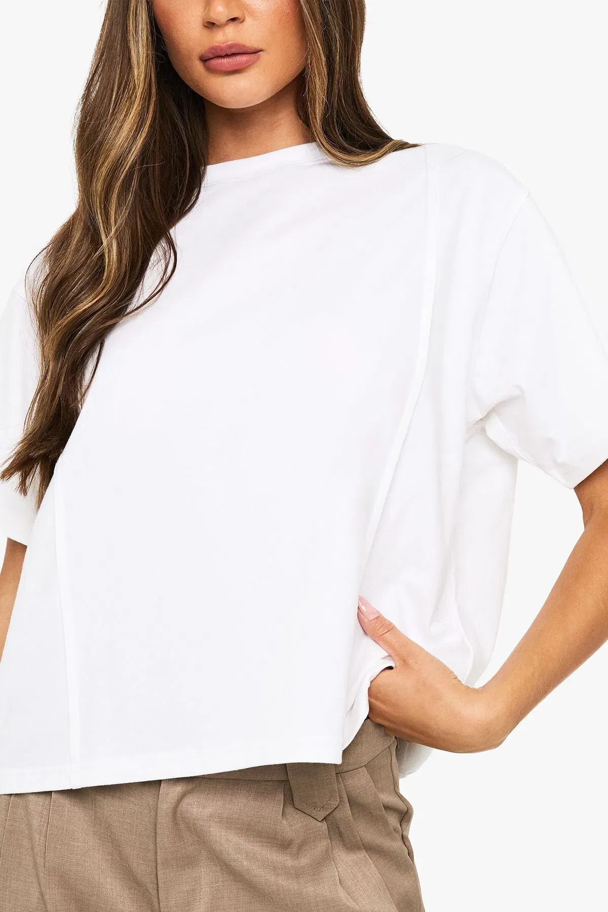 Double Seam Detail Oversized T-shirt