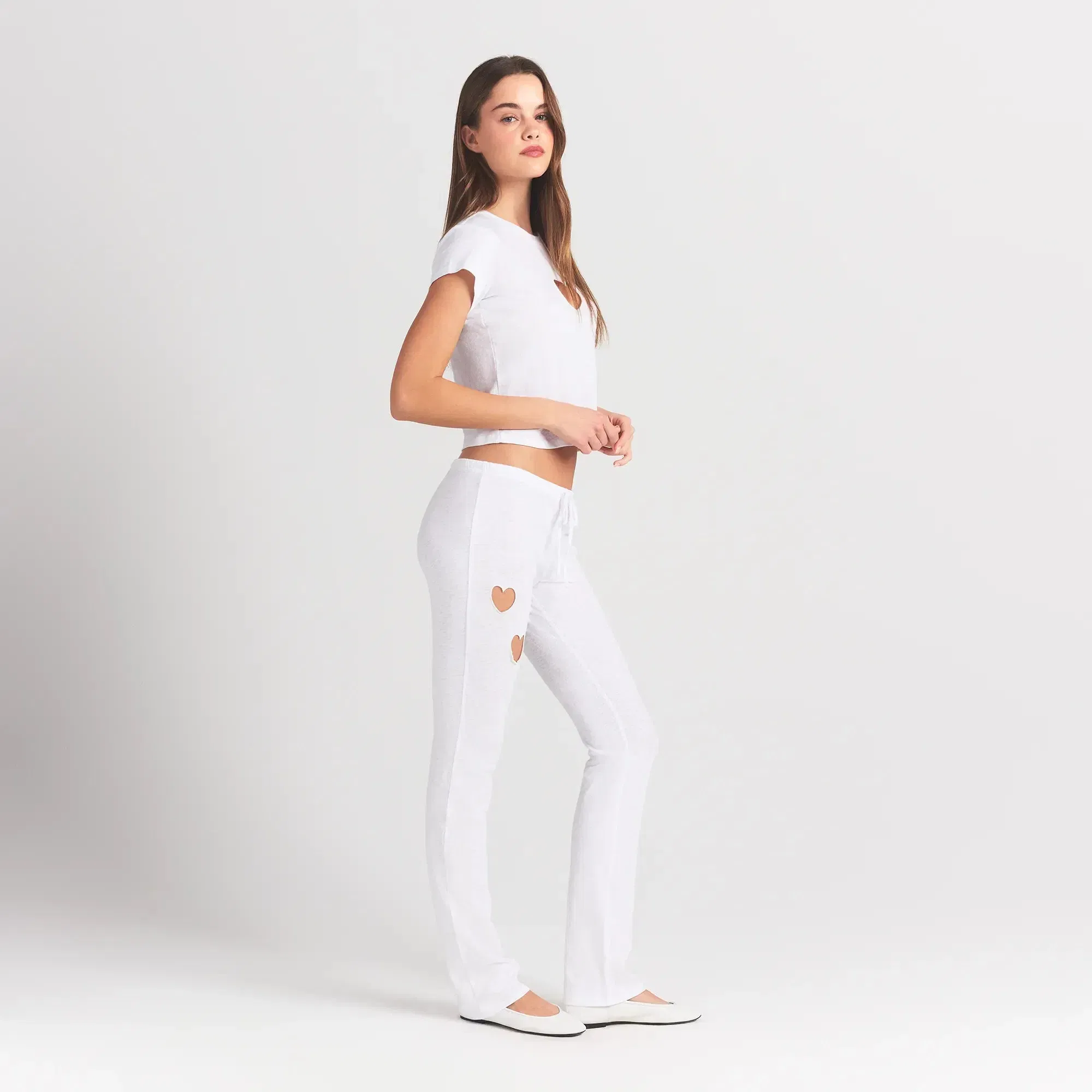 WORN IN JERSEY HEART STRAIGHT LEG PANT | SNOW