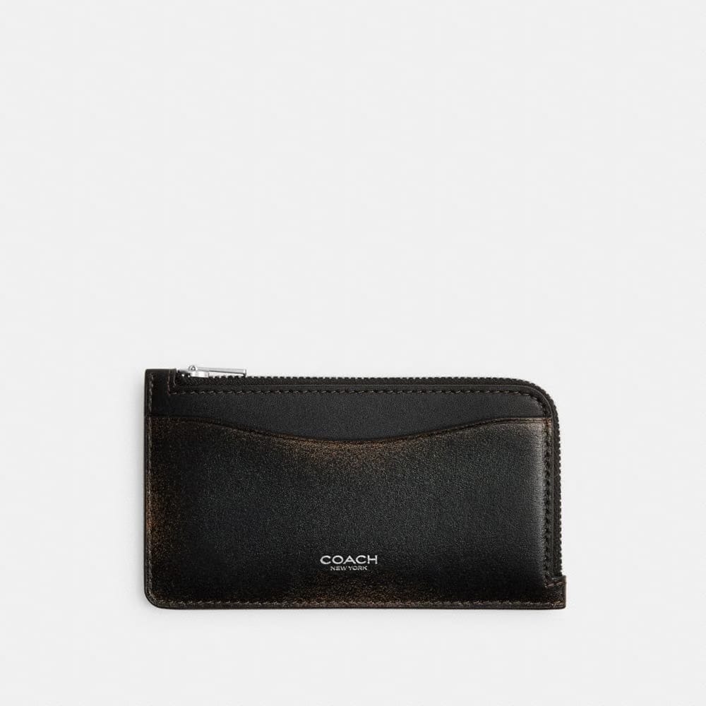 New York Zip Card Case In Loved Leather