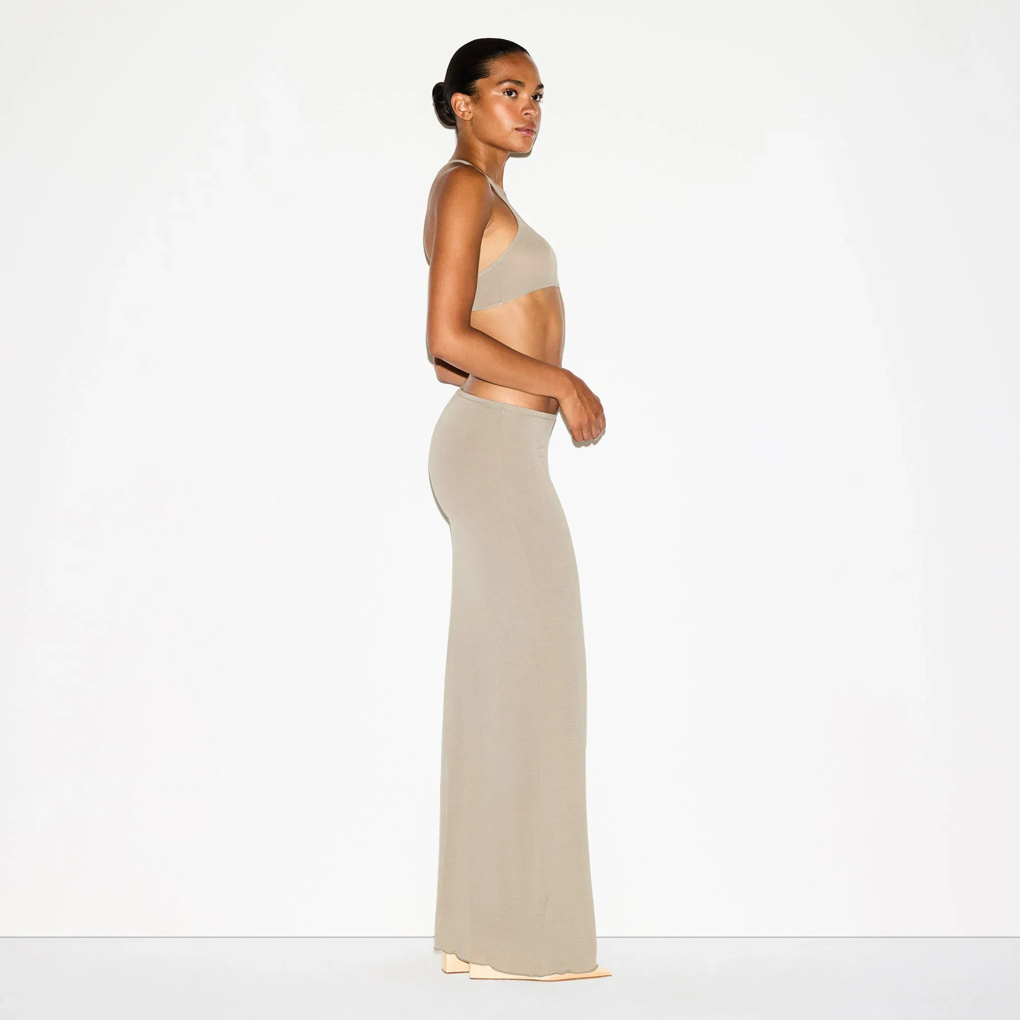 SHEER MODAL LONG SKIRT | DUNE