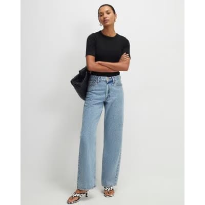 Black Short Sleeve Cotton Fitted Top