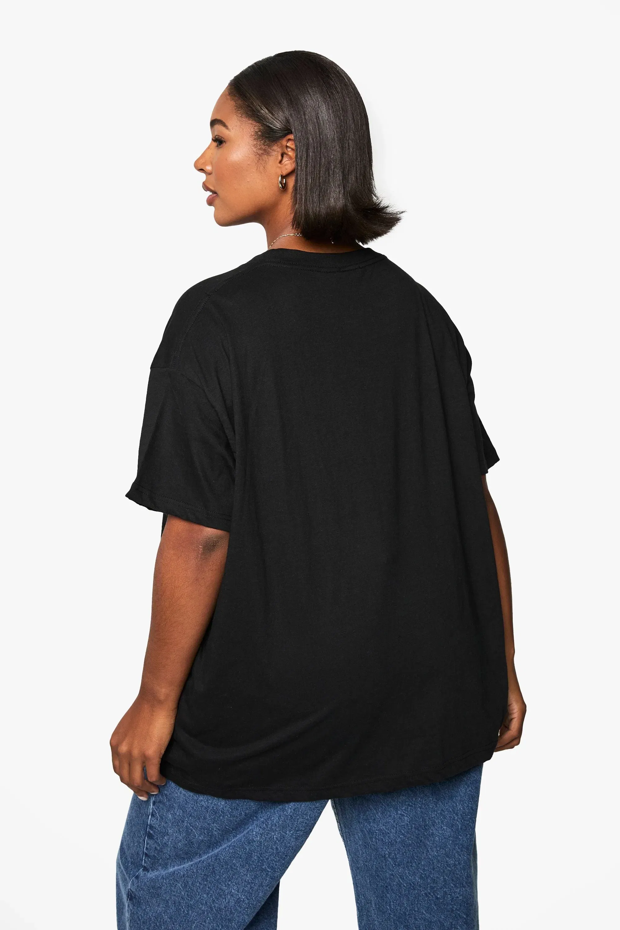 Boohoo Basics Plus Super Oversized Crew Neck Basic Cotton T-shirt