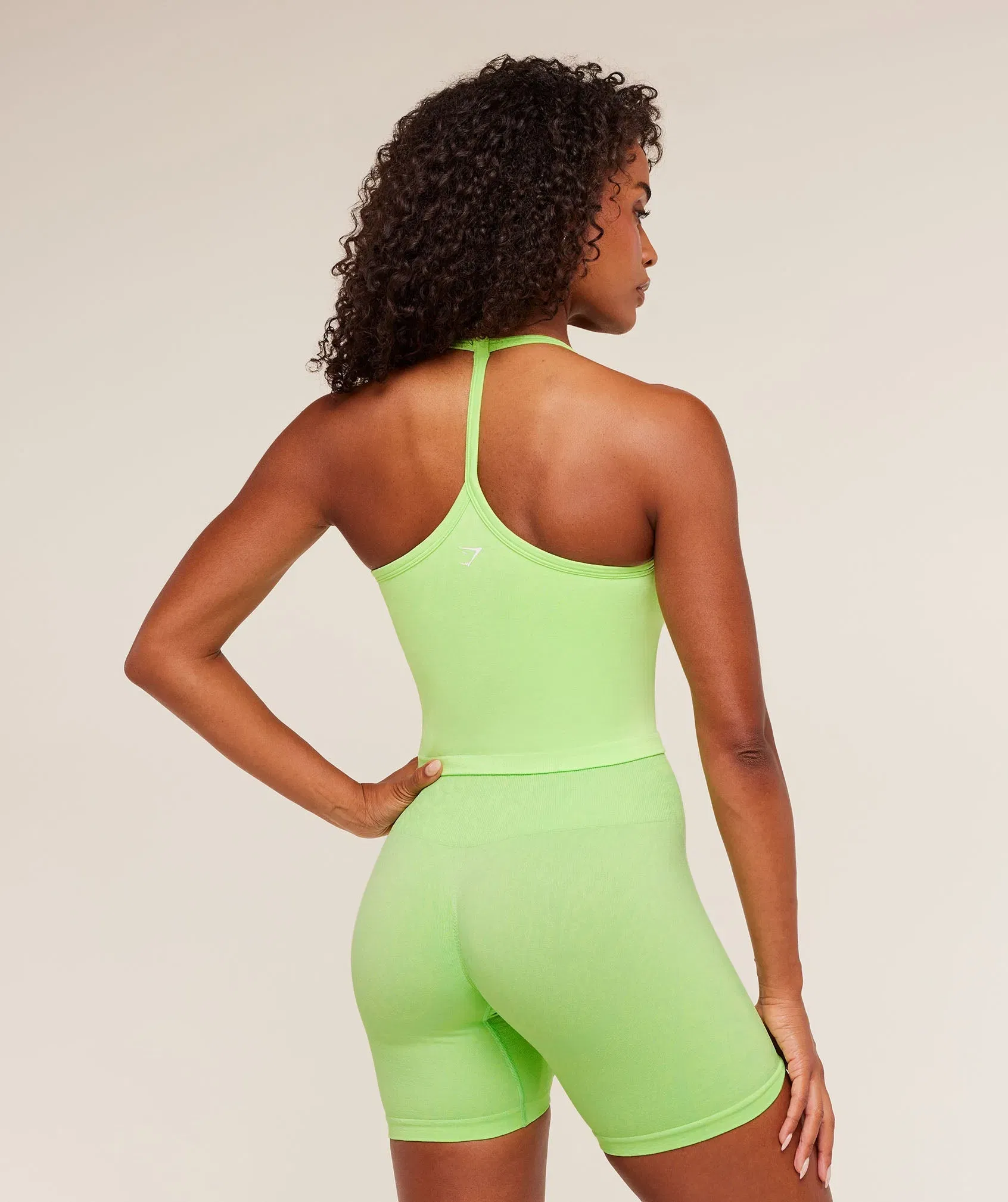 Gymshark Adapt Animal X Whitney Tank Top with Shelf - Energy Gelato Green / Sorbet Yellow