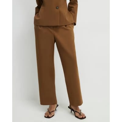 Brown Straight Leg Trousers