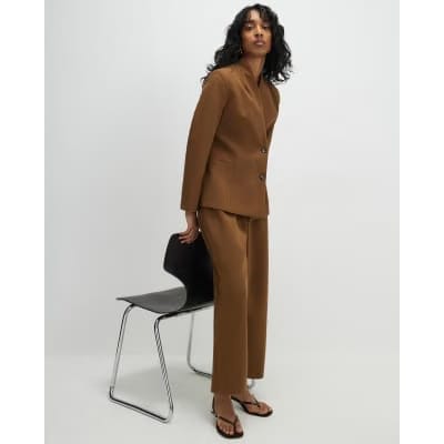 Brown Straight Leg Trousers