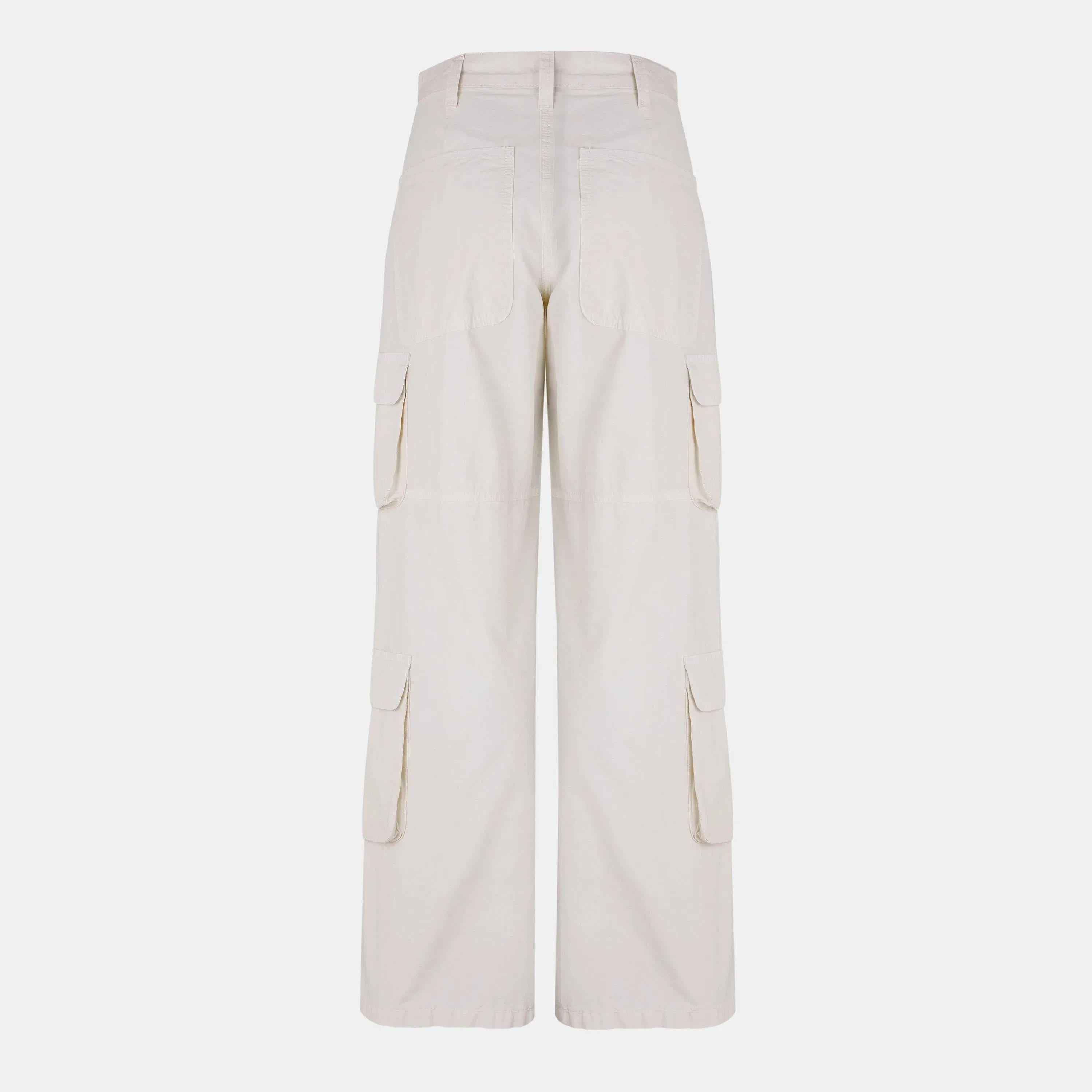 Fender High Waisted Cotton Wide Leg Cargo Trousers