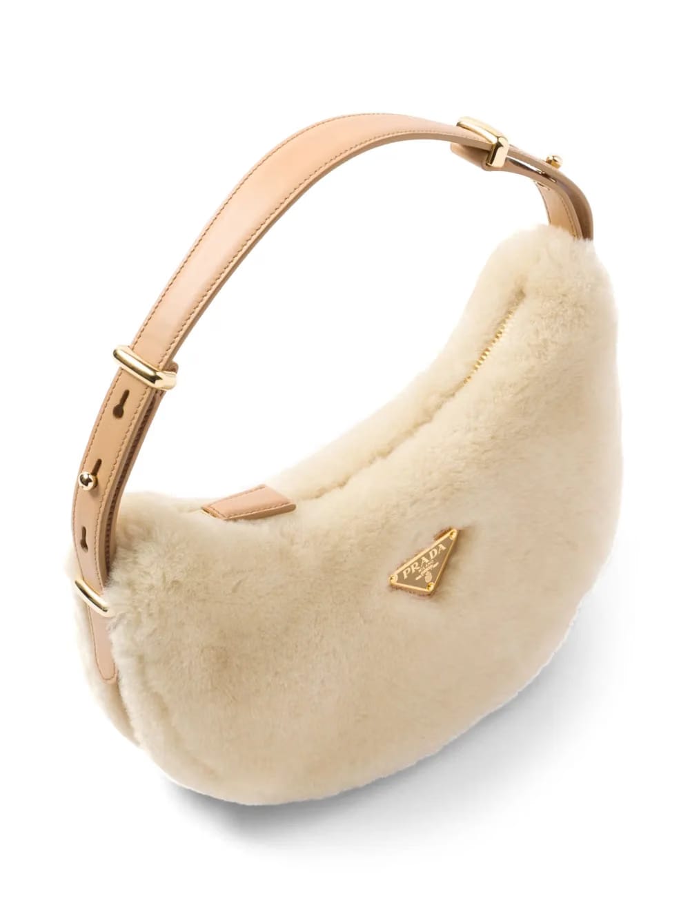 Arqué shearling shoulder bag