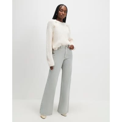 Green Relaxed Straight Jeans
