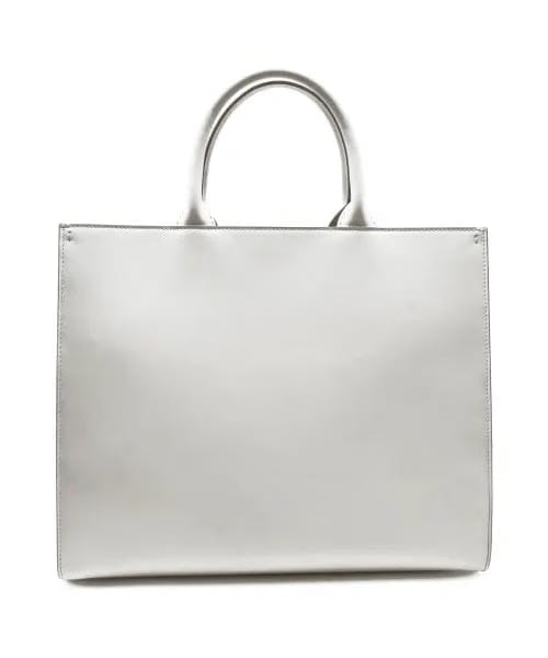 Luxury White Structured DG Logo Medium Tote Bag