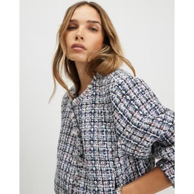 Blue Boucle Bomber Jacket