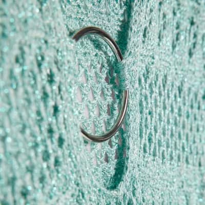 Green Metallic Knit Mini Beach Dress