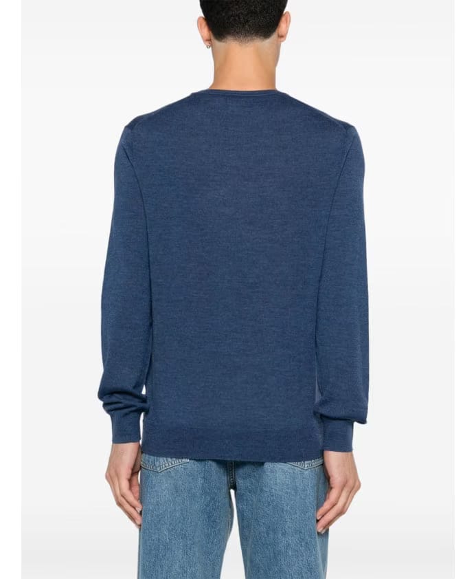 Polo Ralph Lauren Blue Sweater with Olive Green Details