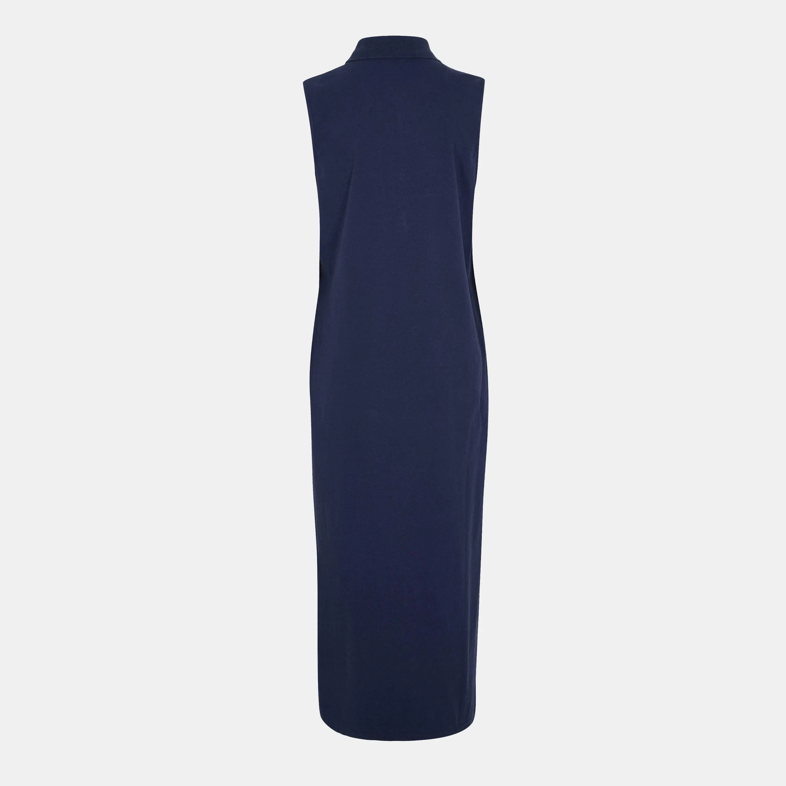 Stretch Cotton Sleeveless Polo Dress