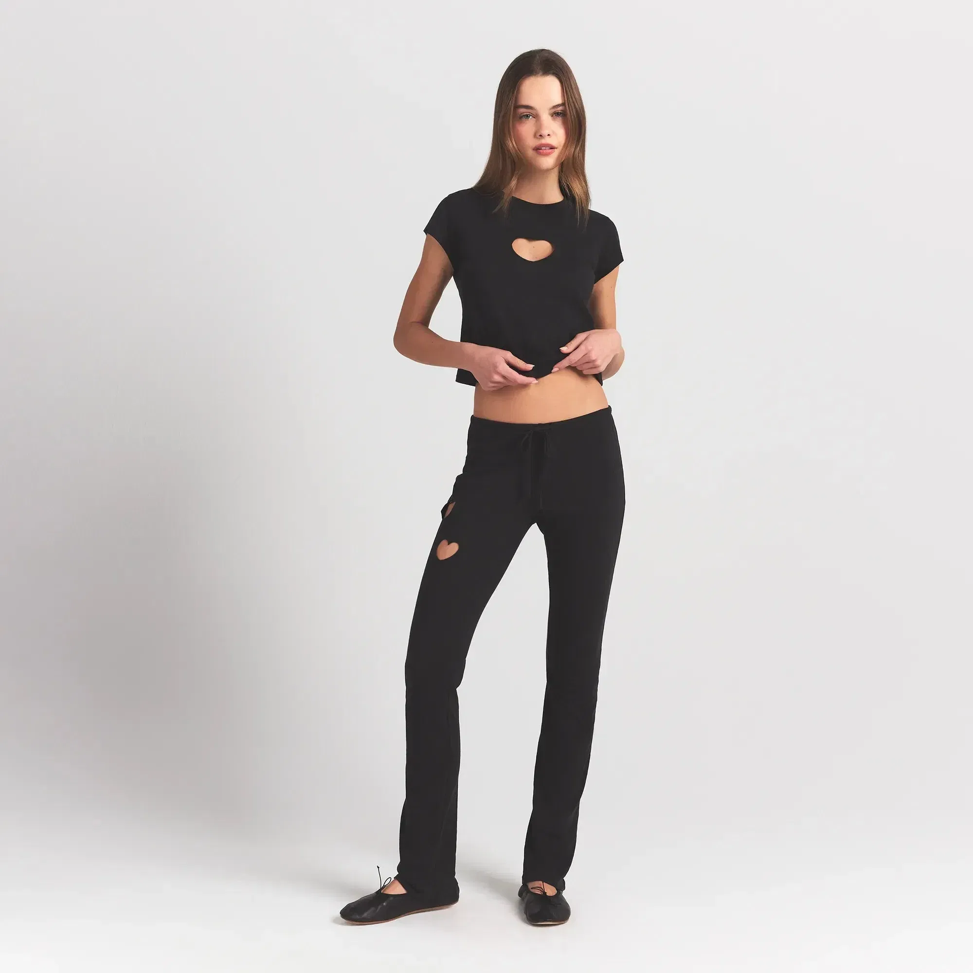 WORN IN JERSEY HEART STRAIGHT LEG PANT | WASHED ONYX