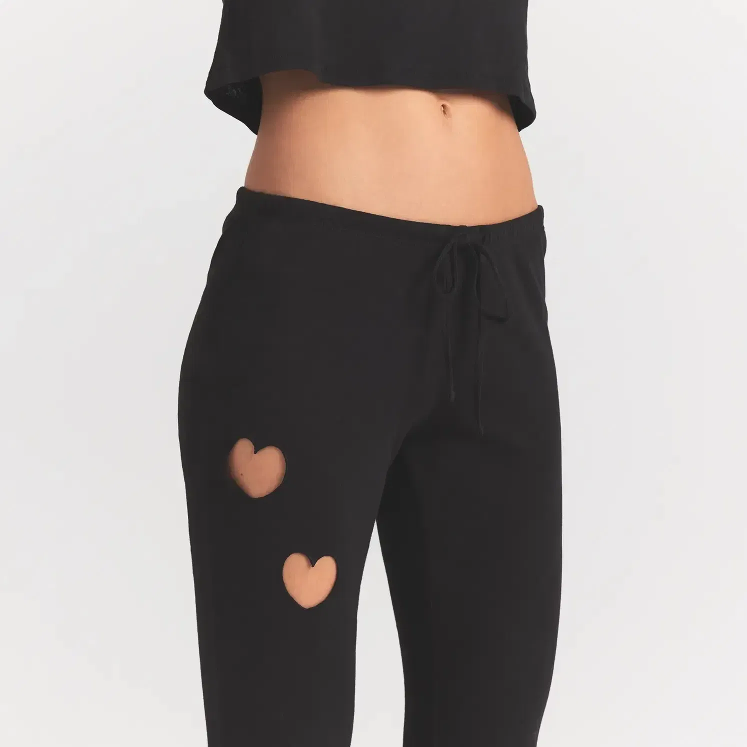 WORN IN JERSEY HEART STRAIGHT LEG PANT | WASHED ONYX