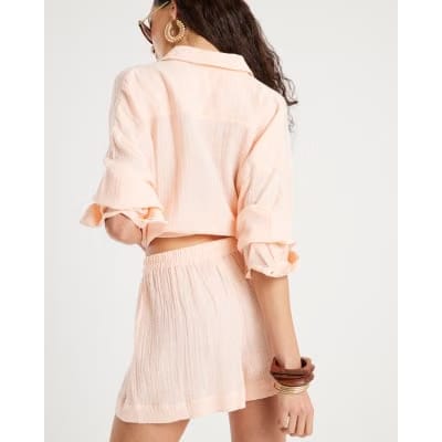 Pink Elasticated Cotton Shorts