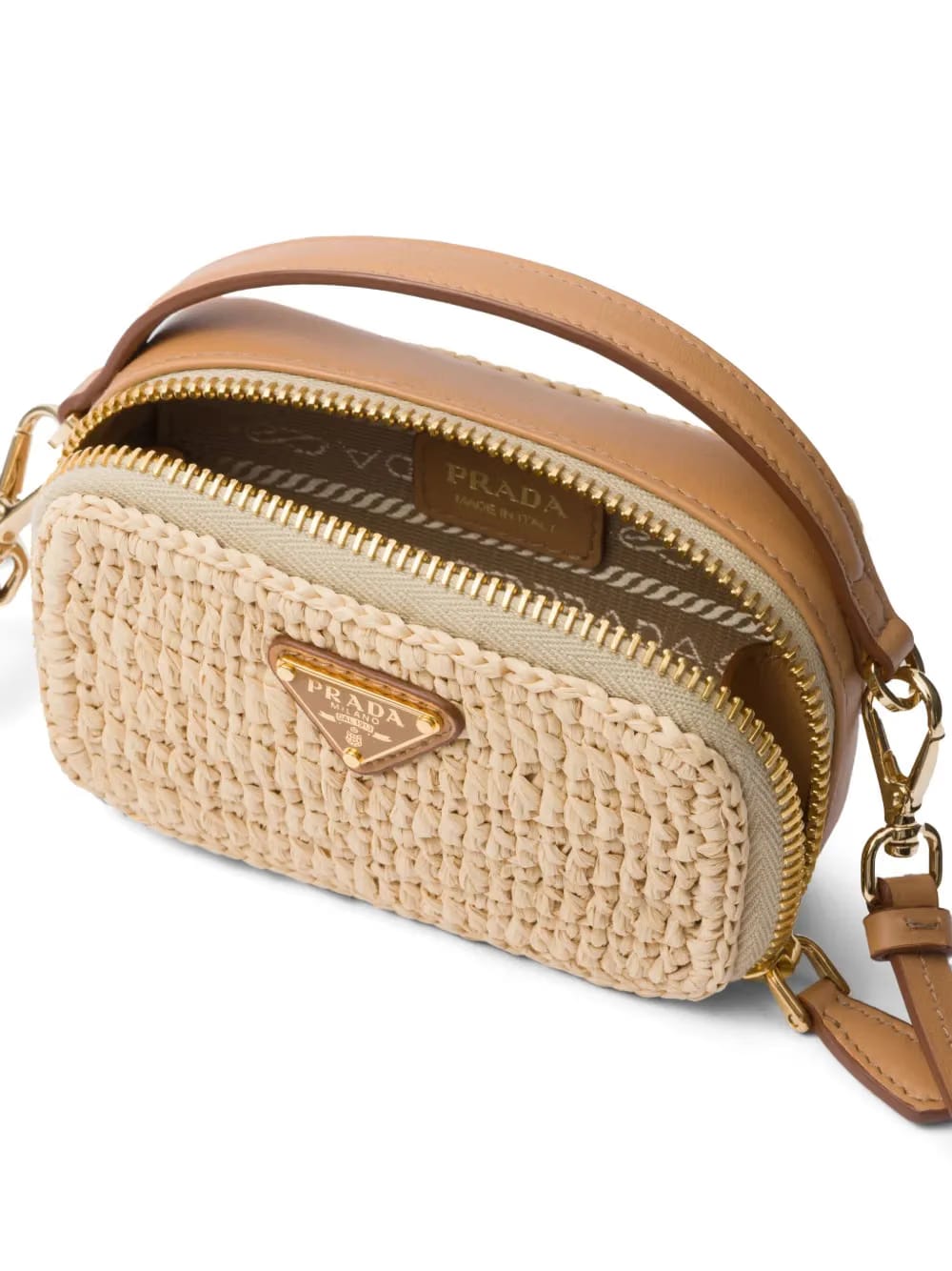 logo-plaque crochet pouch