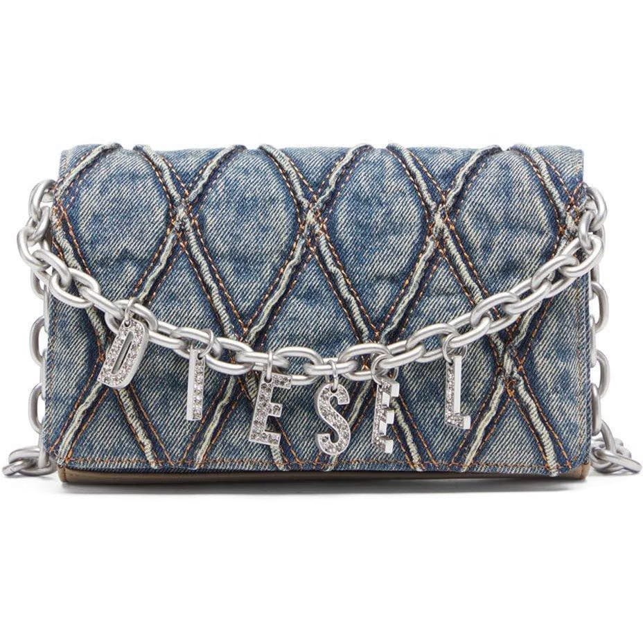 Diesel Quilted Denim Wallet On Chain