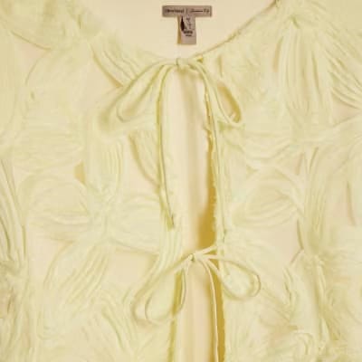 Yellow Long Sleeve 3D Floral Jacket