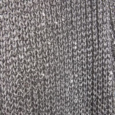 Silver Metallic Knit Wide Leg Trousers