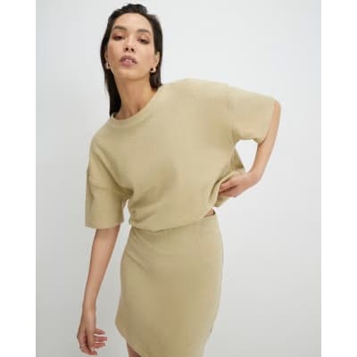 Green Bubble Hem Cosy T-Shirt