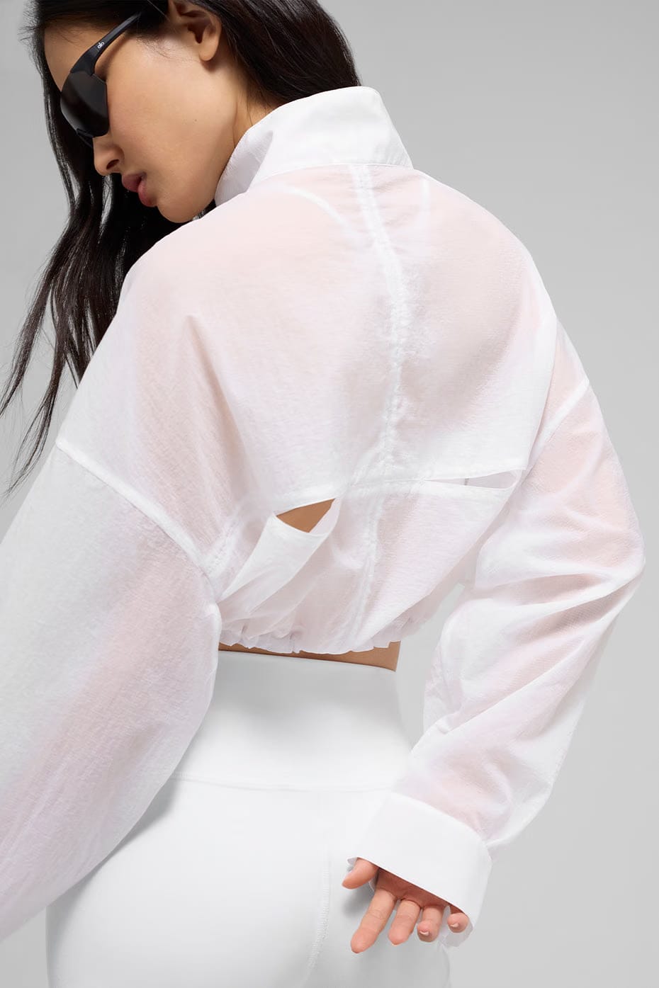 Cropped 1/4 Zip Aerial Pullover