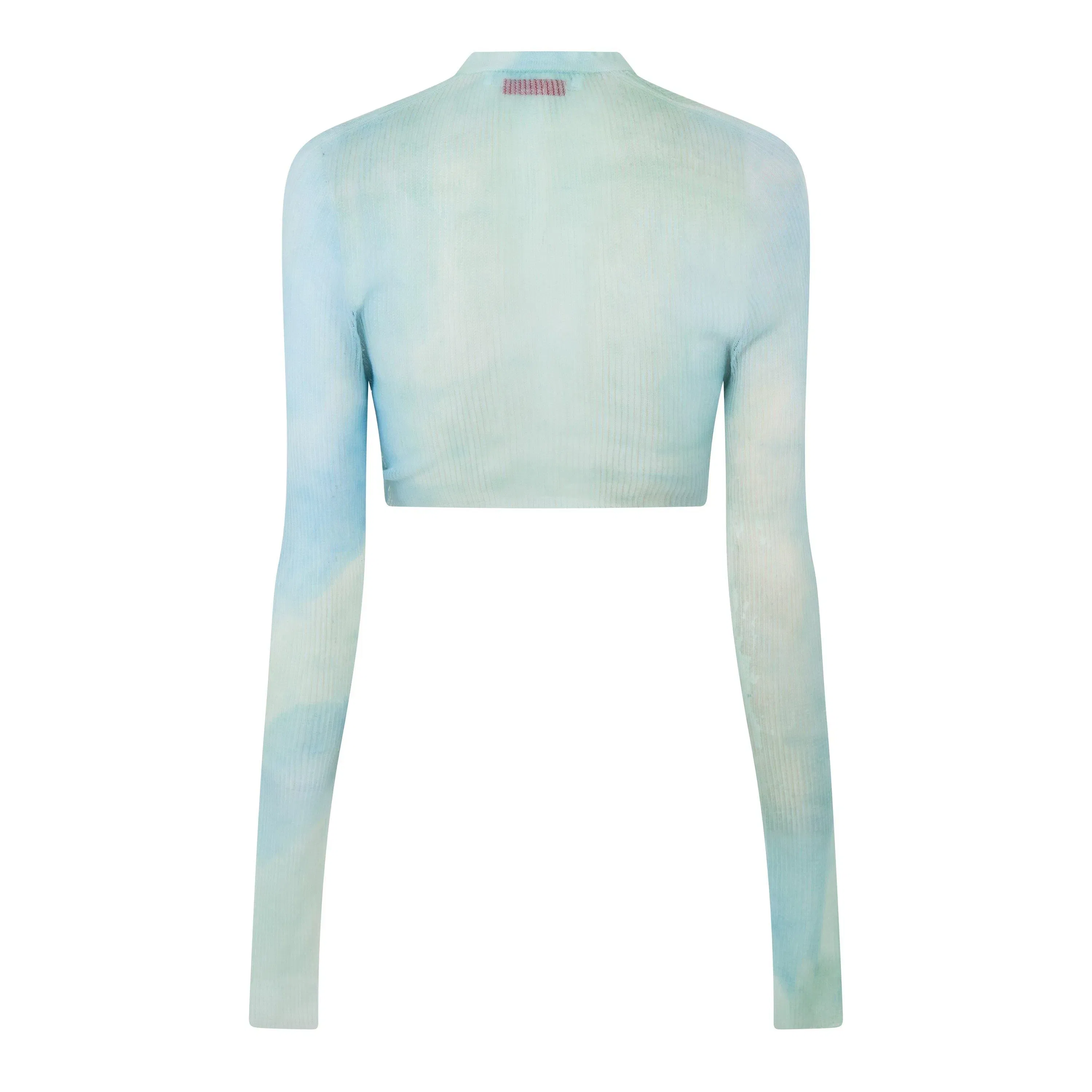 Tie Dye Cropped Long Sleeve V-Neck Cardigan