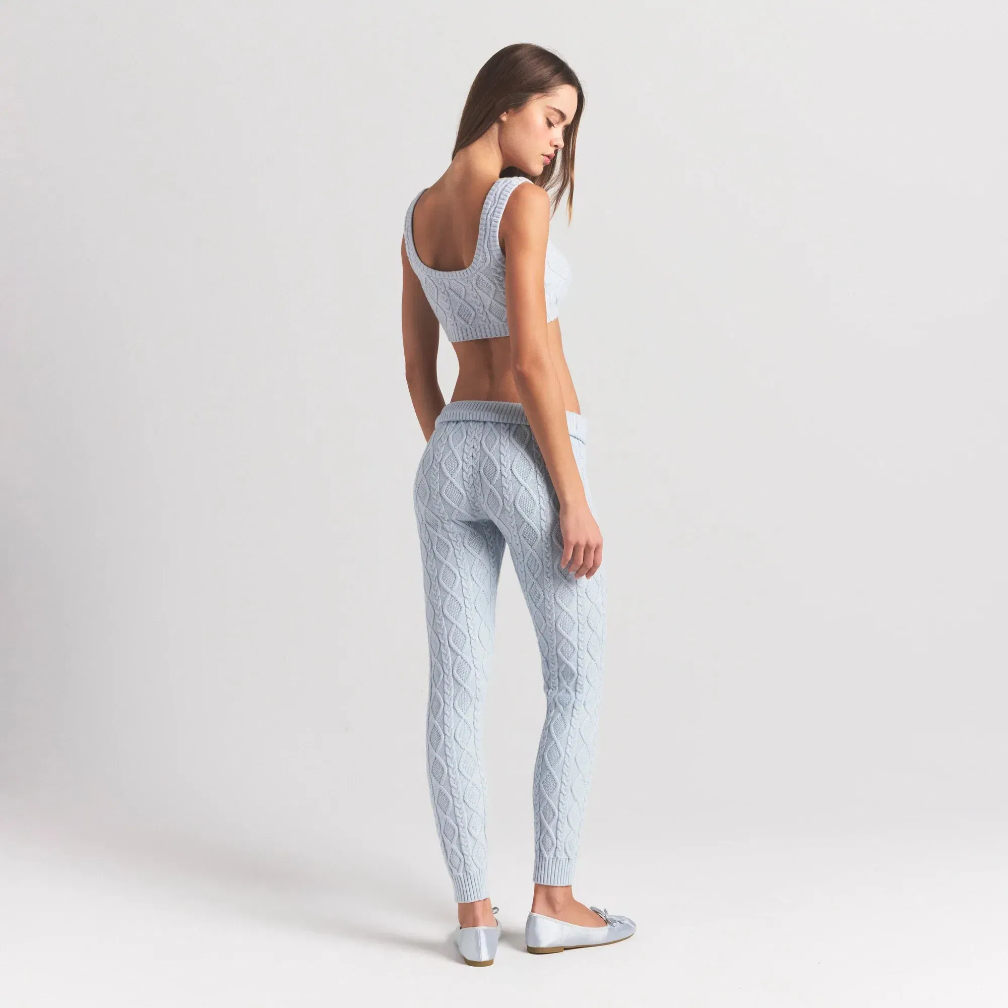 SWEATER KNITS CABLE KNIT LEGGING | ZEN BLUE