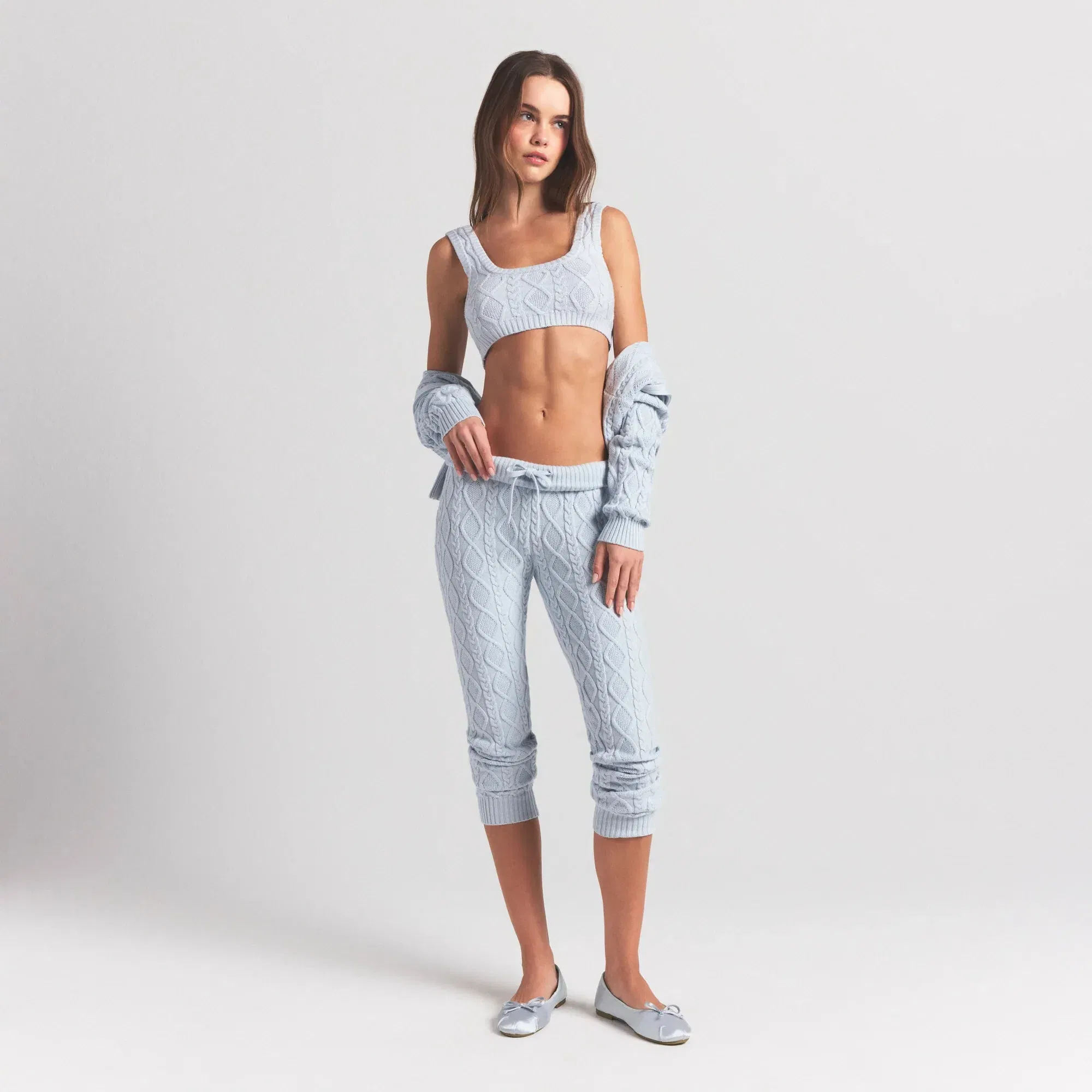 SWEATER KNITS CABLE KNIT LEGGING | ZEN BLUE