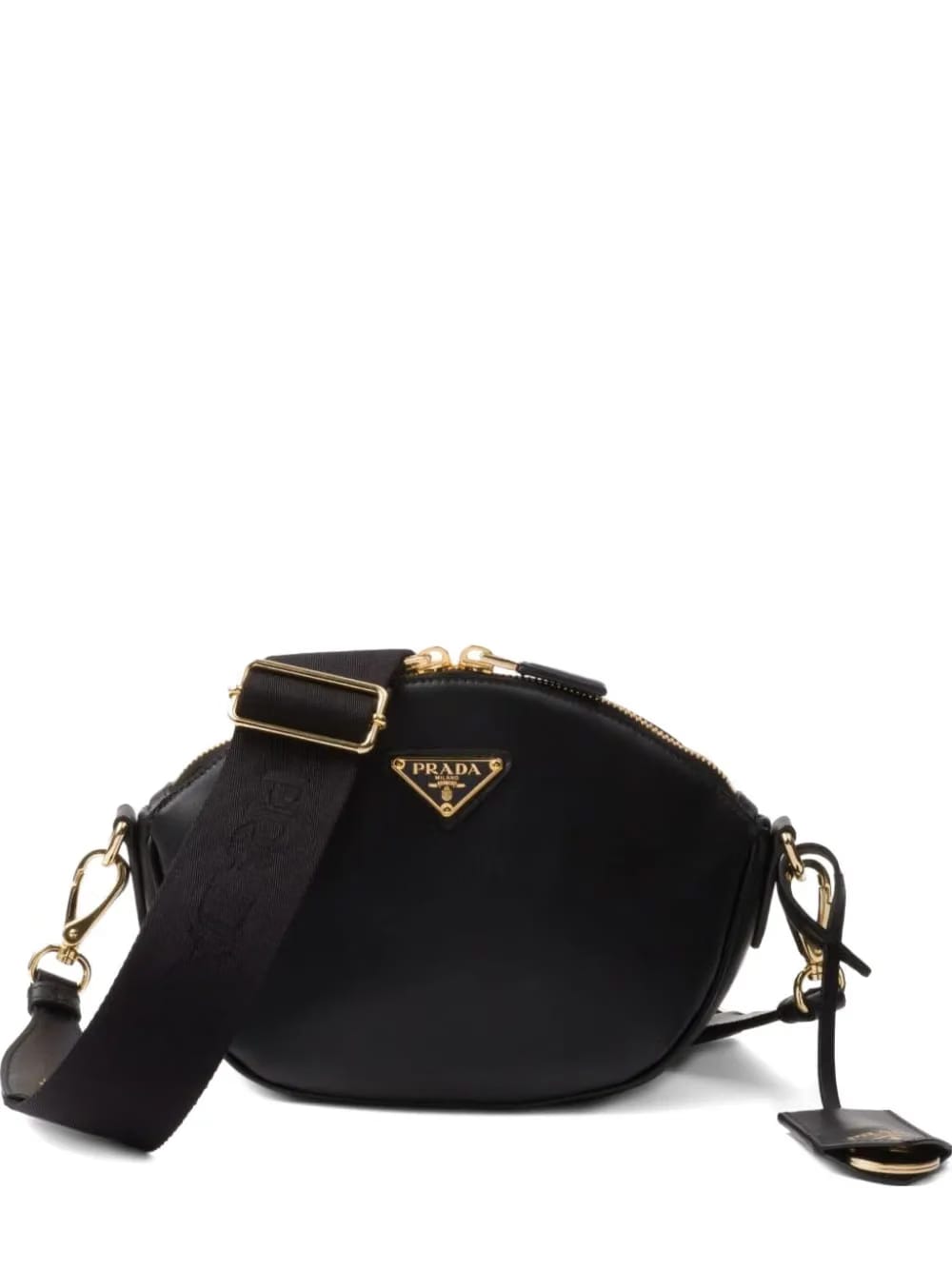triangle-logo zip-top shoulder bag