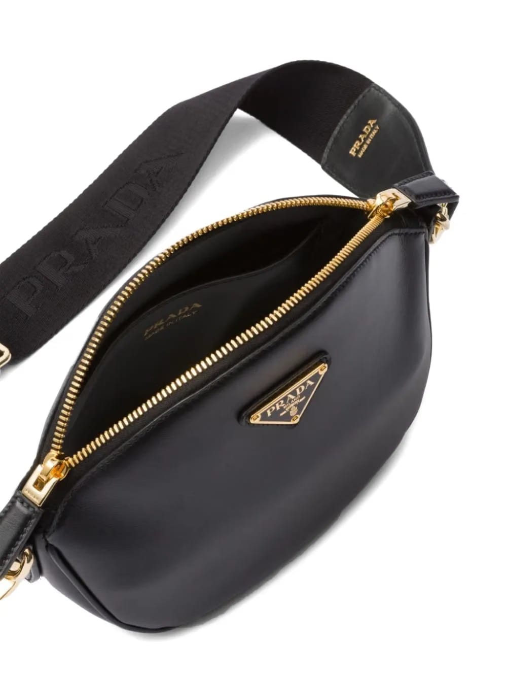 triangle-logo zip-top shoulder bag