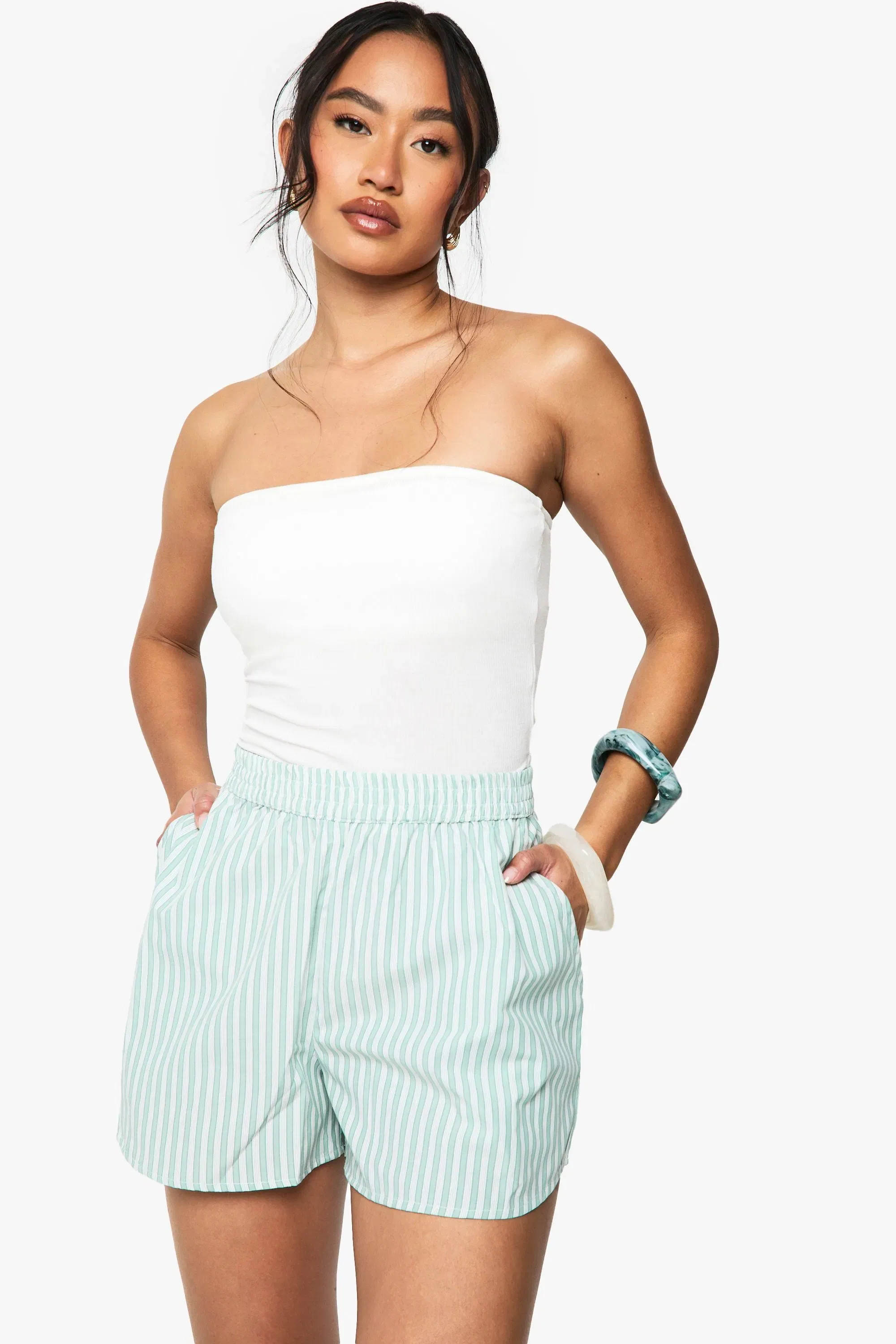 Stripe Woven Shorts