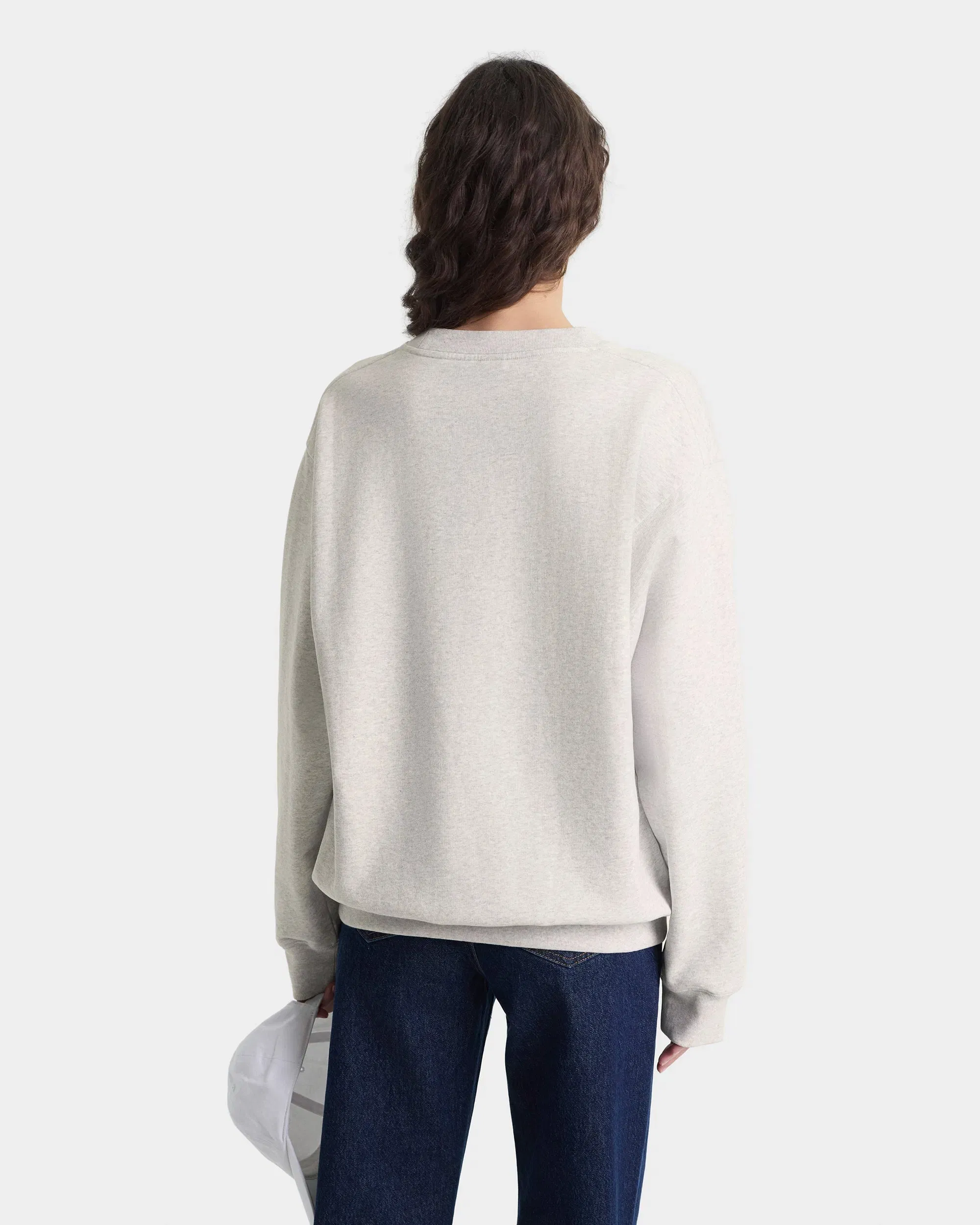 Heritage Yankees Serif Crewneck - Heather Gray/Navy