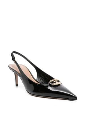 VLogo leather slingback pumps