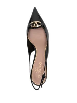 VLogo leather slingback pumps