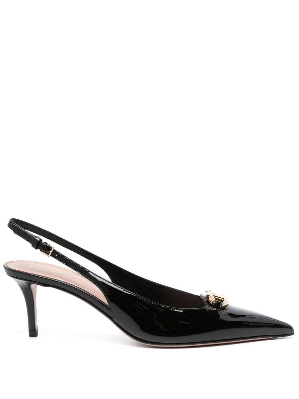 VLogo leather slingback pumps