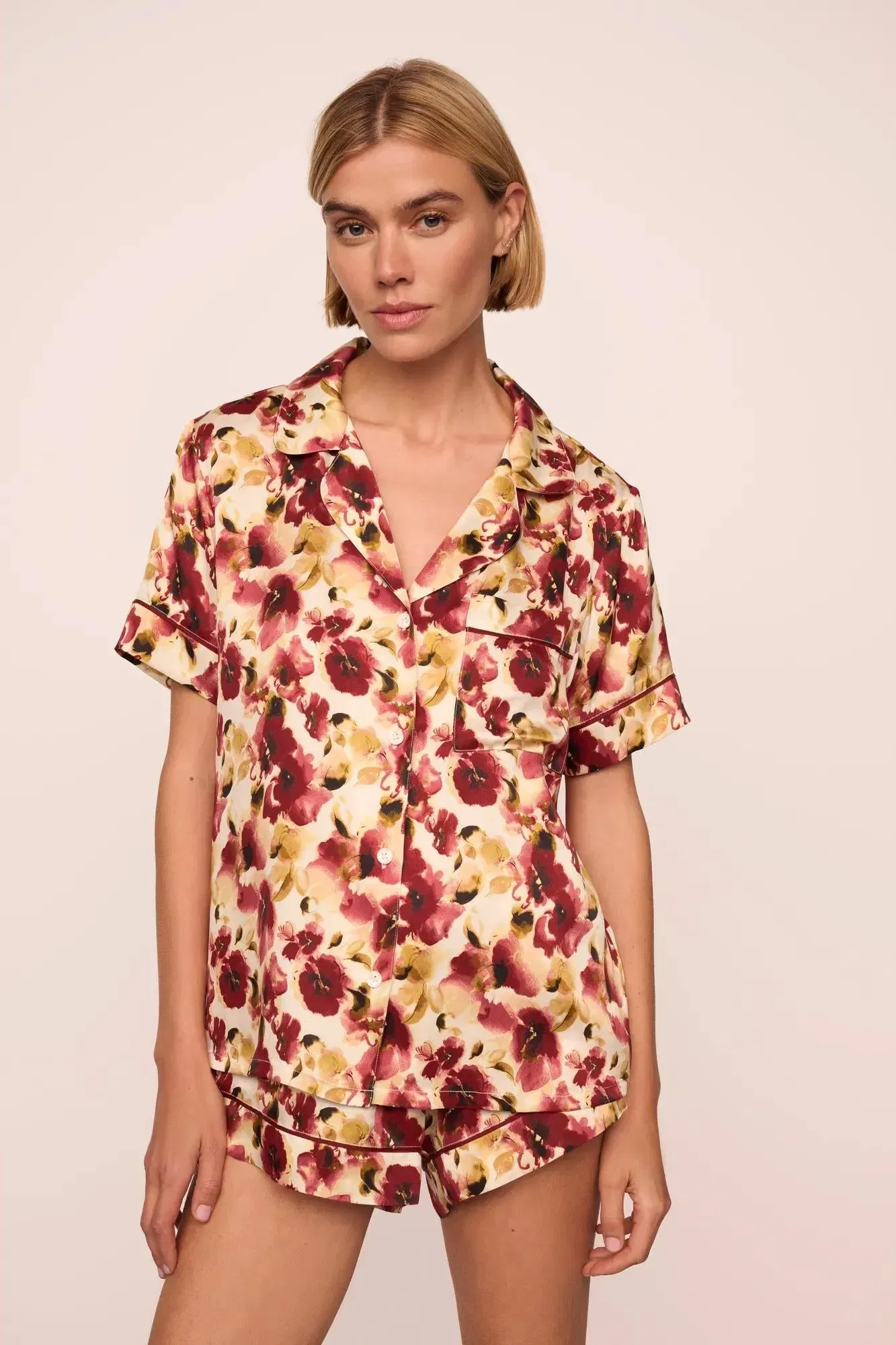 Eberjey x Lily Aldridge - Inez Washable Silk Printed Short PJ Set