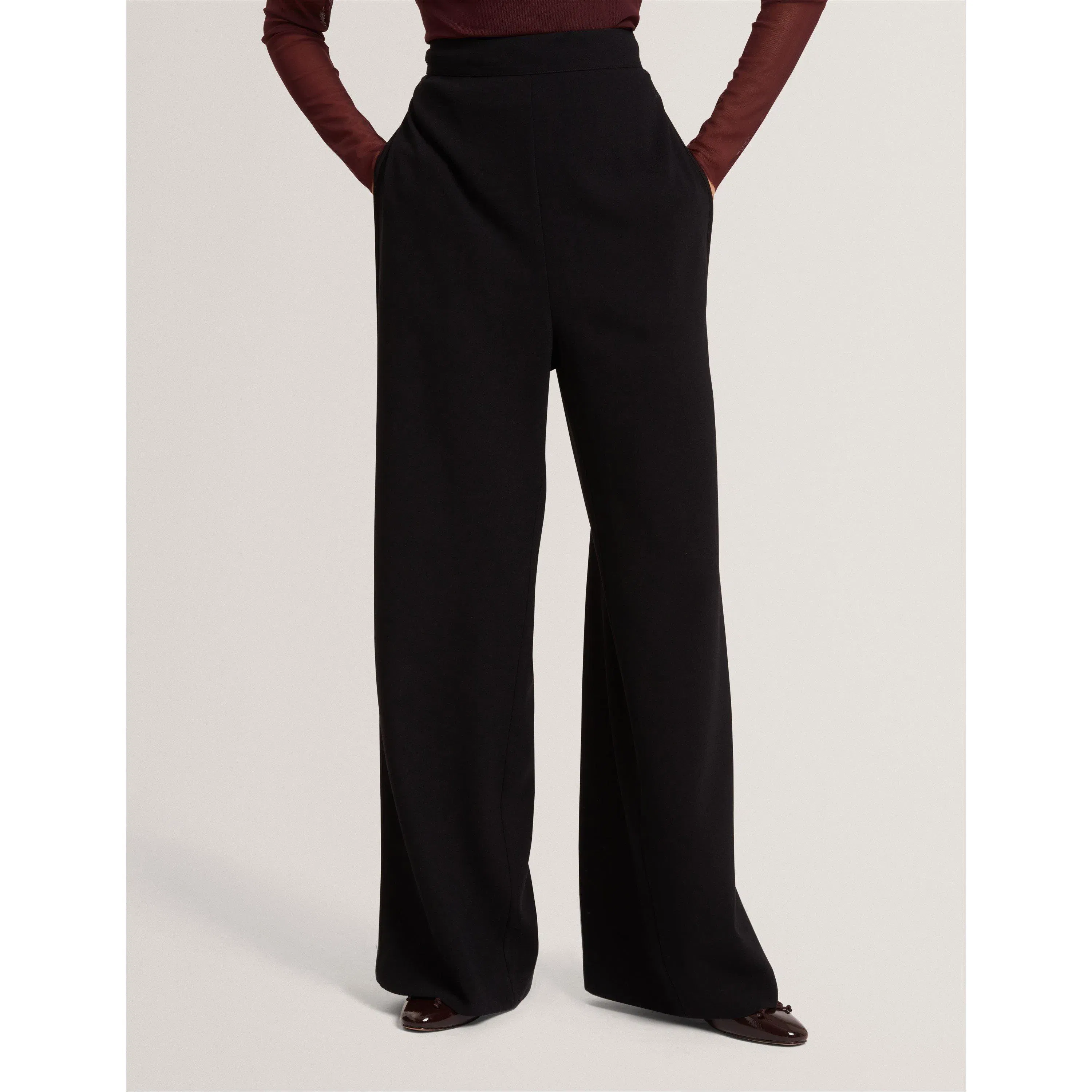 Ted Baker Piping Detail Pull-On Wide Leg Trousers