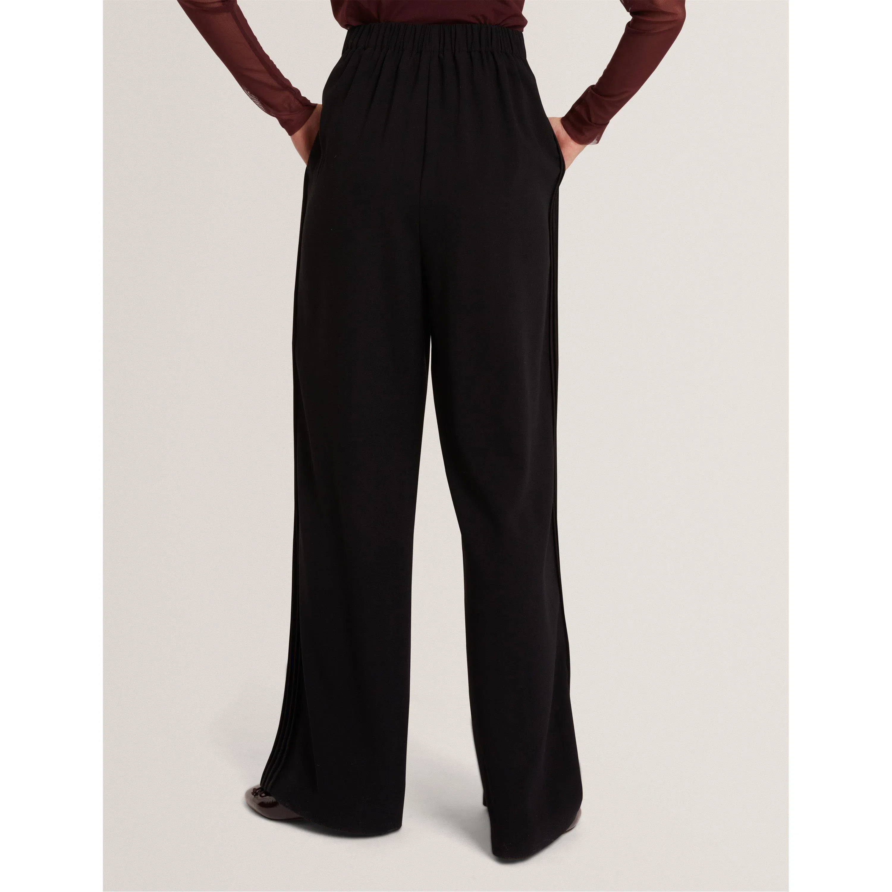 Ted Baker Piping Detail Pull-On Wide Leg Trousers