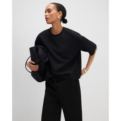 Black Premium Short Sleeve Boxy T-Shirt