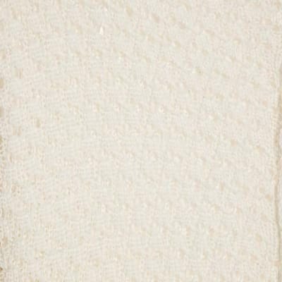 White Open Stitch Knitted T-Shirt