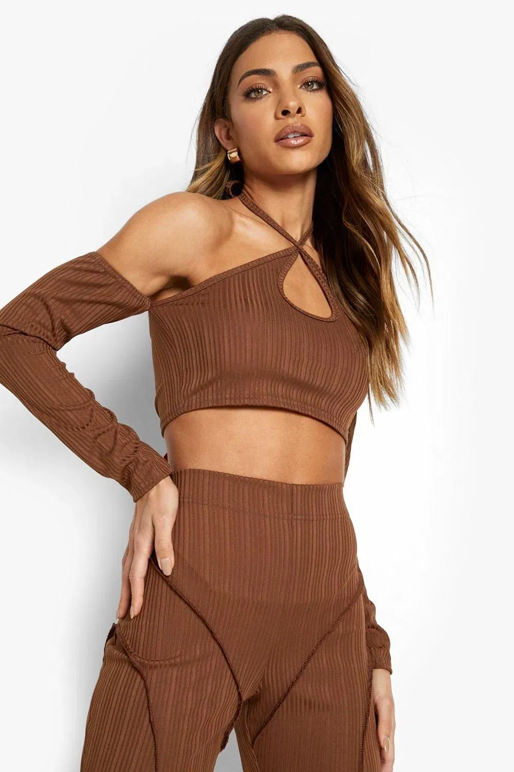 Ribbed Halter Crop Top