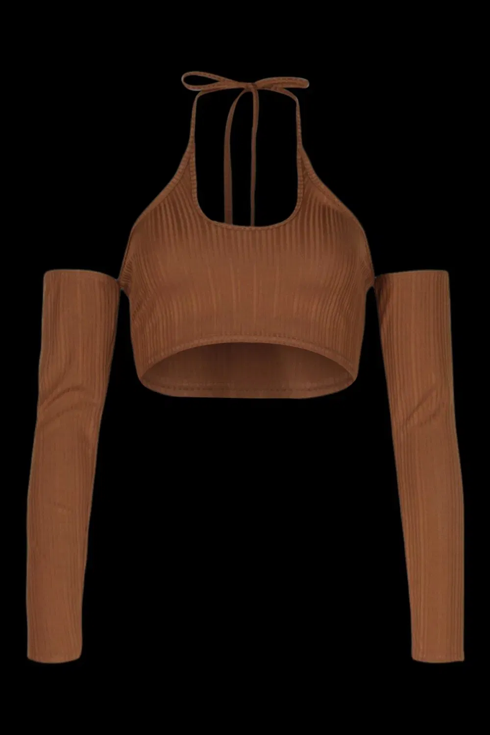 Ribbed Halter Crop Top