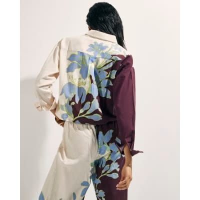 Cream Floral Beach Shirt