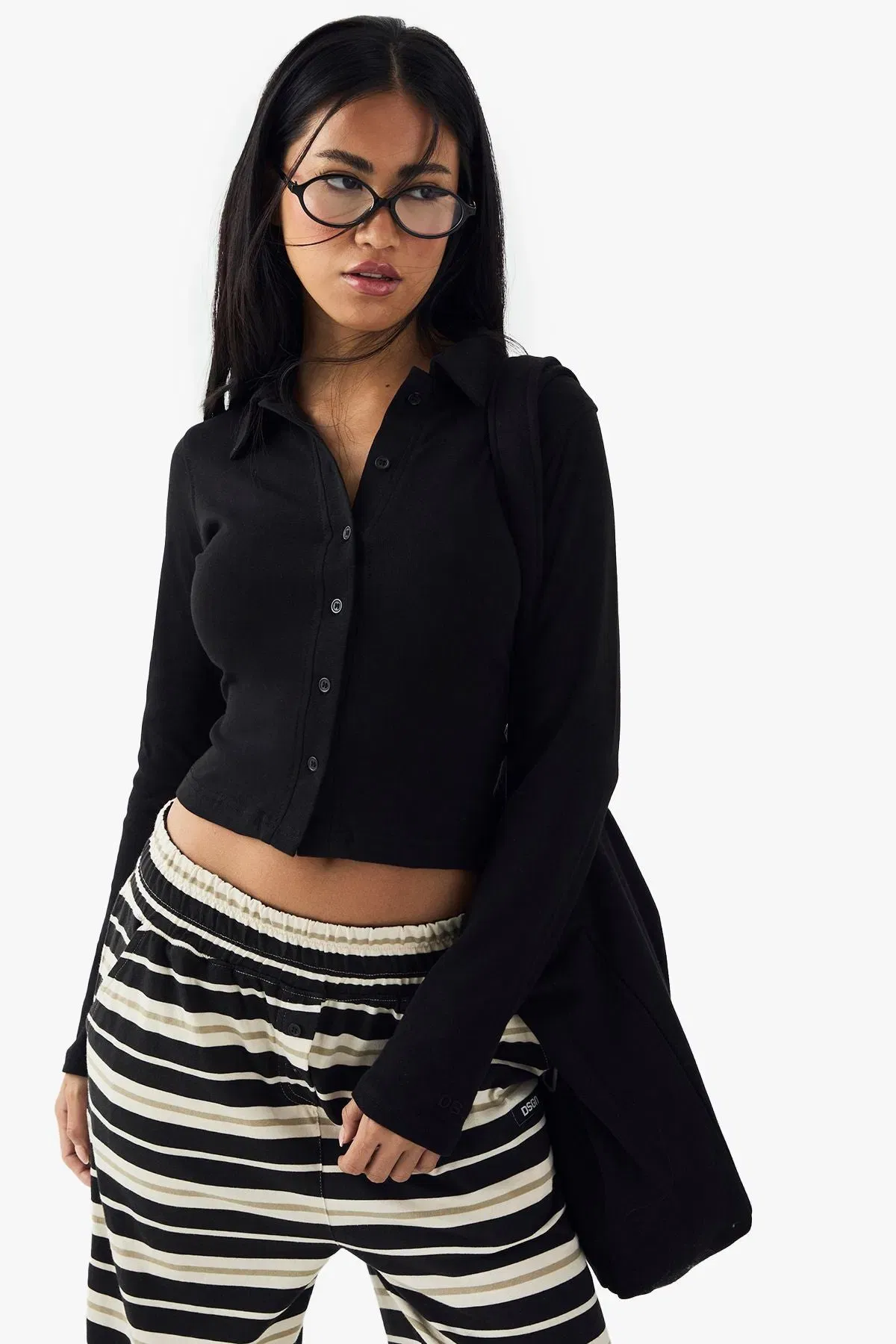 DSGN Studio Button Through Collared Fitted Top