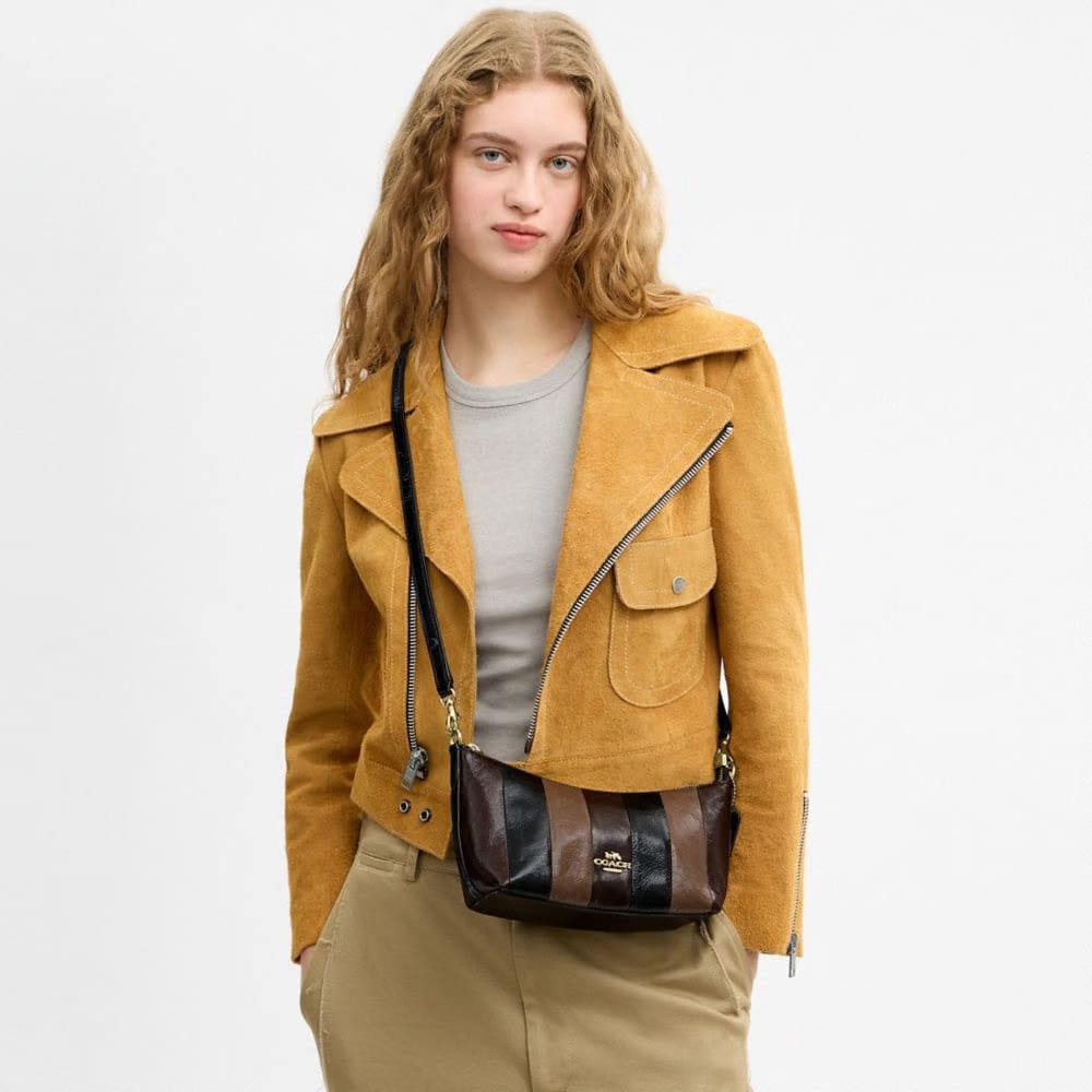 Caitlin Shoulder Bag With Striped Patchwork